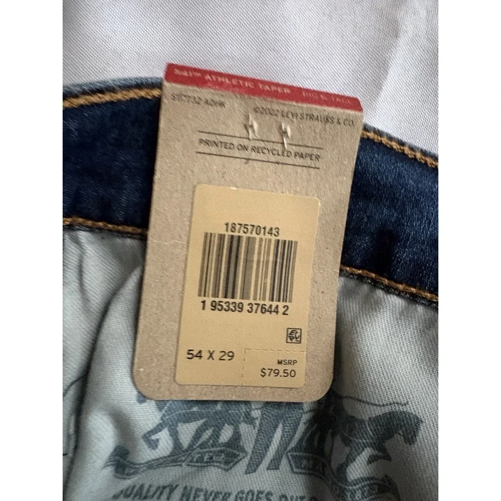 NEW Levi's 541 Athletic Taper Fit Jeans Stretch Blue Men's 52 X 29 Levi's Jeans